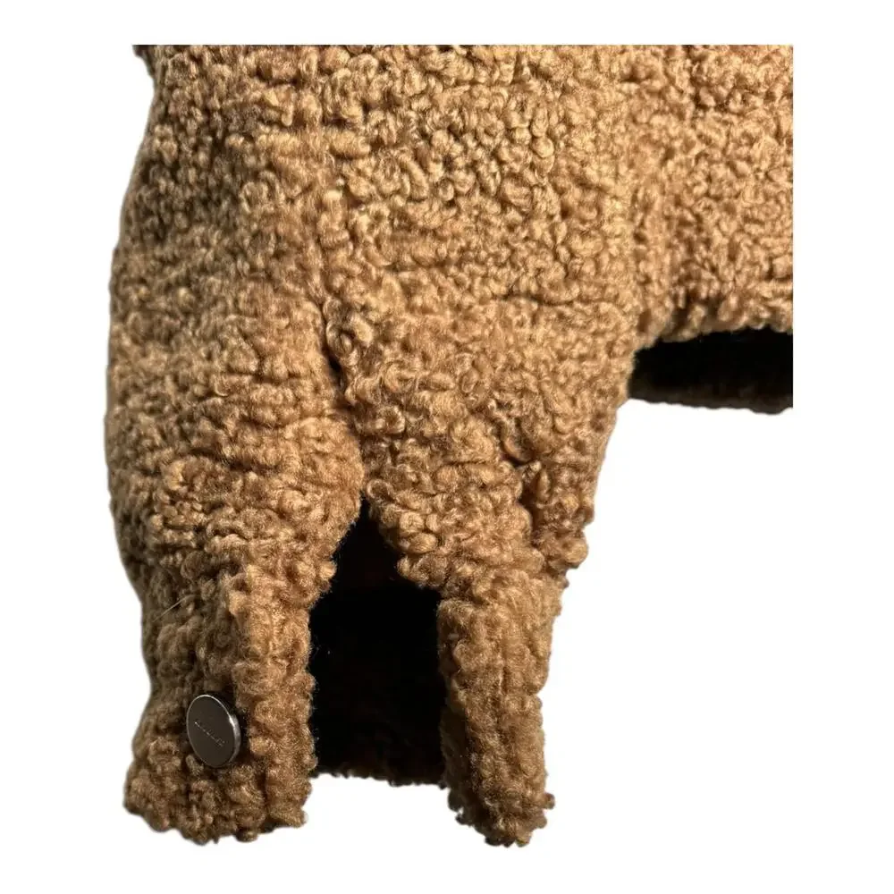 Capulet Aiden Sherpa Trucker Jacket Camel Teddy Fuzzy Crop Coat Size Small - Picture 5 of 13